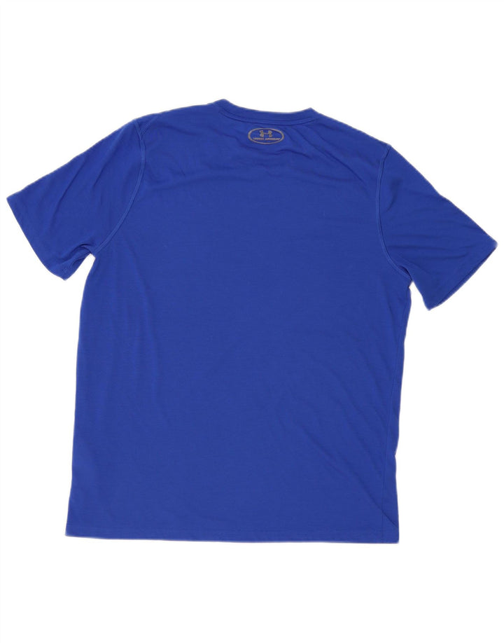 Under Armour Herren Heat Gear T-Shirt Top Large Blau Polyester