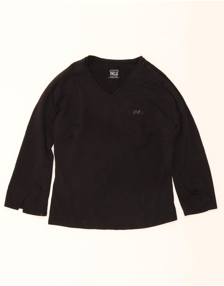 FILA Girls Top 3/4 Sleeve 11-12 Years Black Vintage Fila and Second-Hand Fila from Messina Hembry 