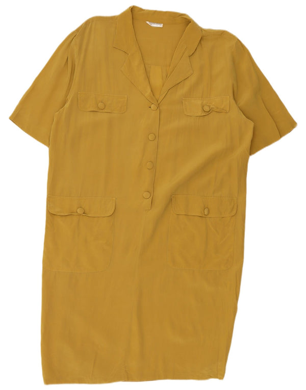 Diana Bentalls Damen-Etuikleid IT 50 XL aus gelber Seide