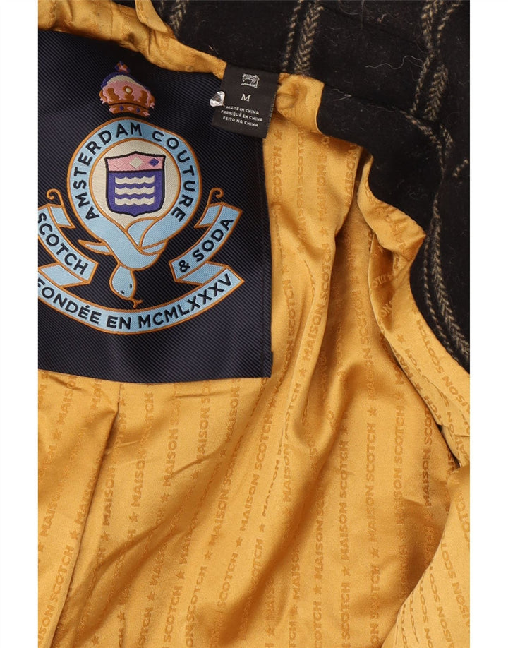 Scotch & Soda Zweireihiger Damenmantel UK 14 Mittelschwarz gestreift