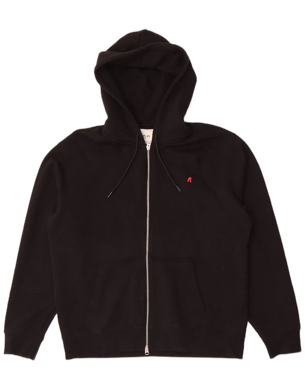 Replay Herren-Kapuzenpullover mit Reißverschluss, 2XL, schwarze Baumwolle