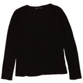 ZARA Damen Top Langarm UK 10 Small Schwarz