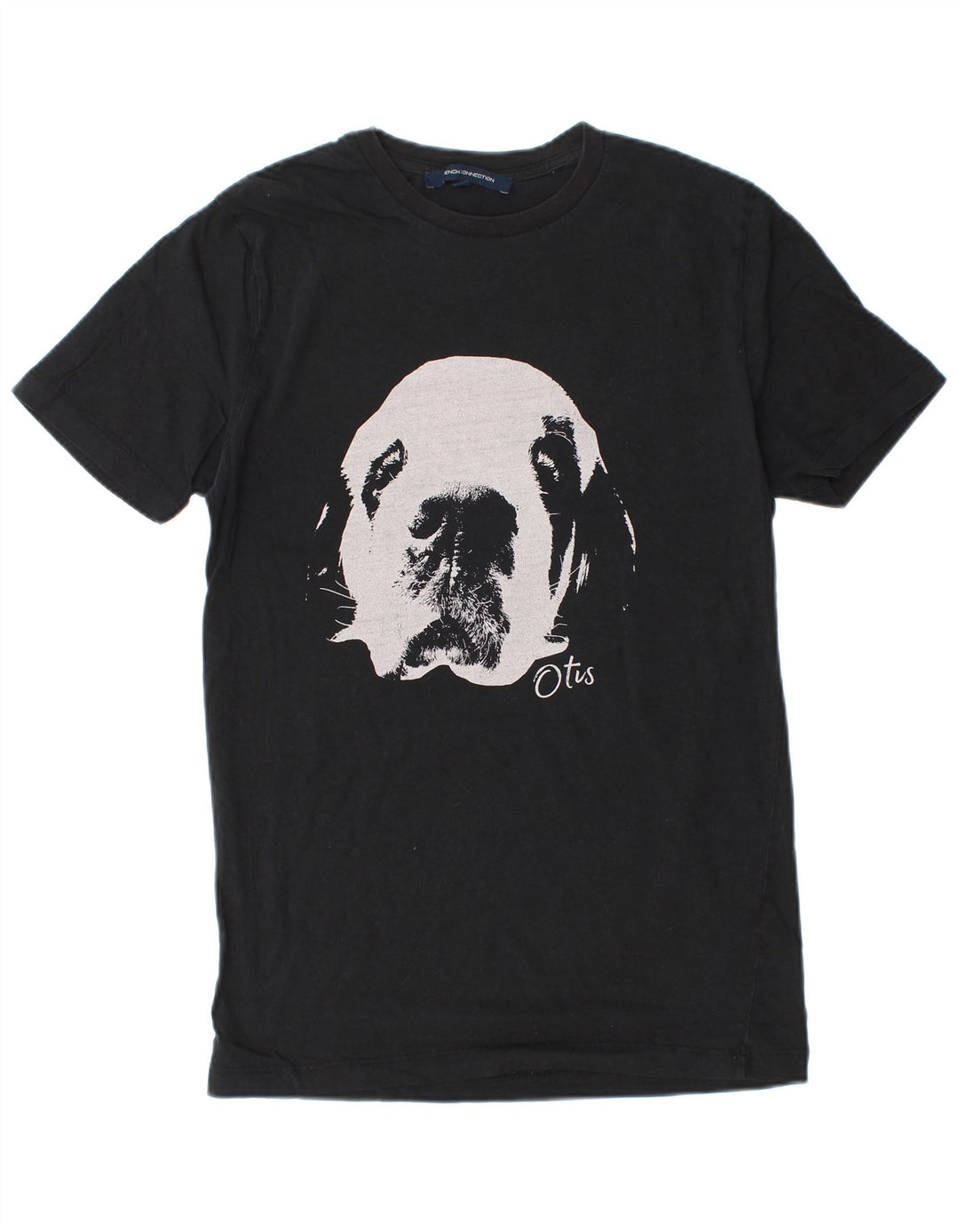 French Connection Herren-T-Shirt mit Grafik, Größe S, schwarze Baumwolle