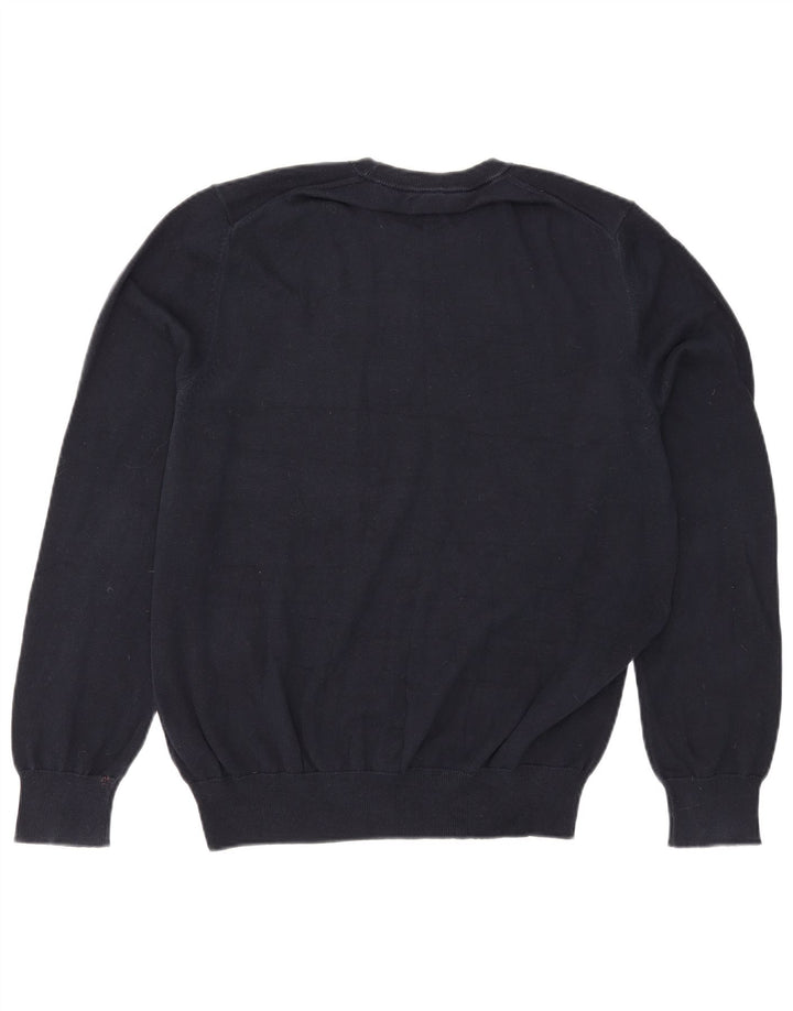 Marks & Spencer Herren-Pullover mit Rundhalsausschnitt, groß, marineblaue Baumwolle