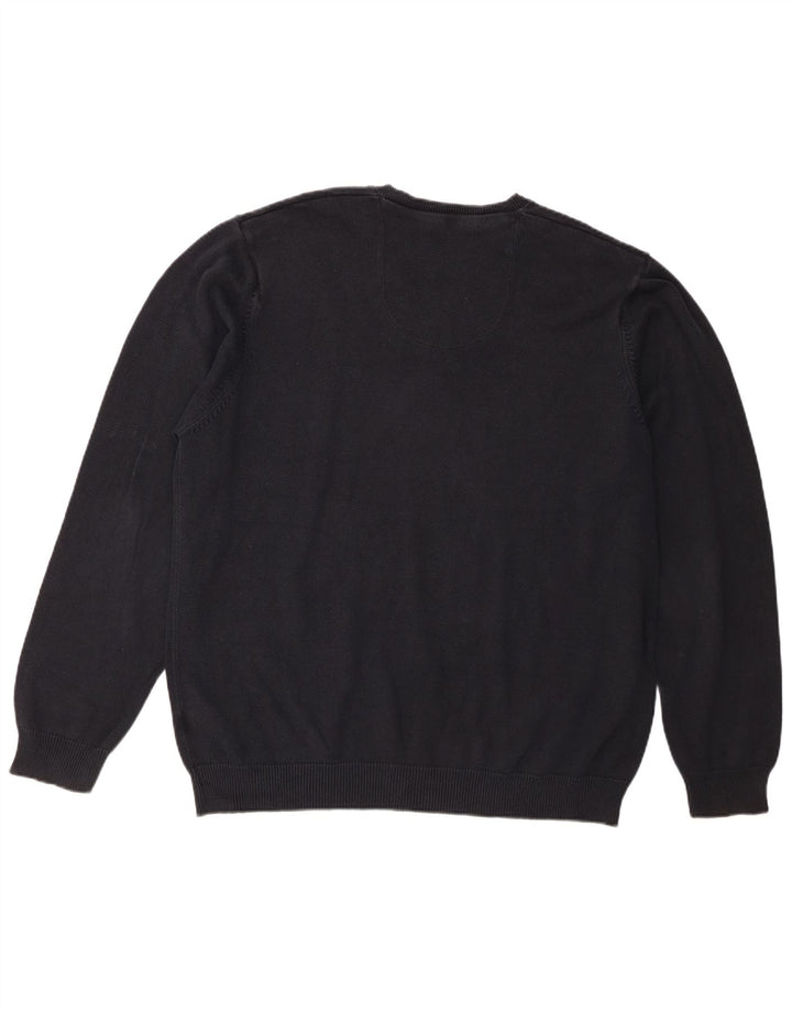 Marks & Spencer Herren Blue Harbor V-Ausschnitt Pullover Pullover XL Schwarz Baumwolle