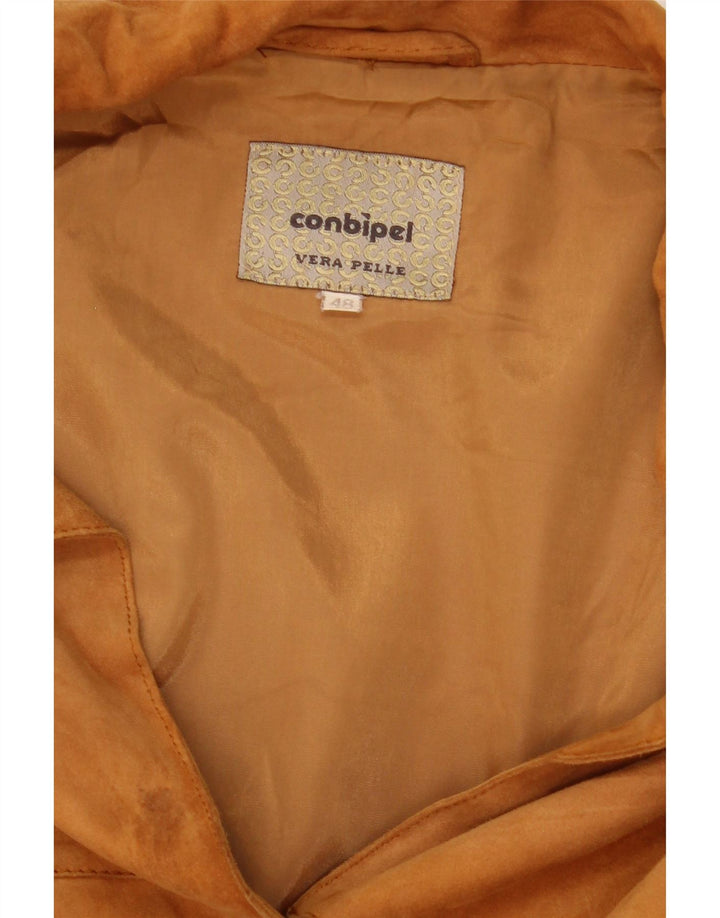 Conbipel Damen Übergroße Wildlederjacke IT 48 XL Braunes Leder
