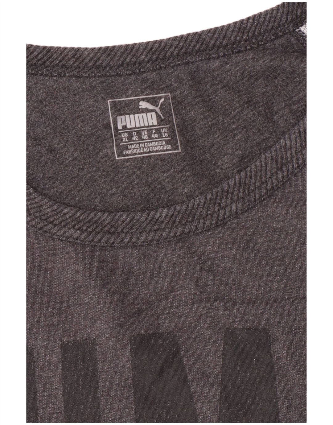 Puma Damen Crop Graphic Sweatshirt Pullover UK 16 Large Grau