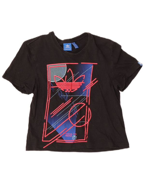 Adidas Mädchen Grafik T-Shirt Top 9–10 Jahre XS Schwarz