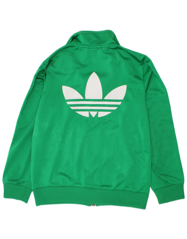 Adidas Jungen Grafik-Trainingsanzug-Top-Jacke, 7–8 Jahre, grünes Polyester