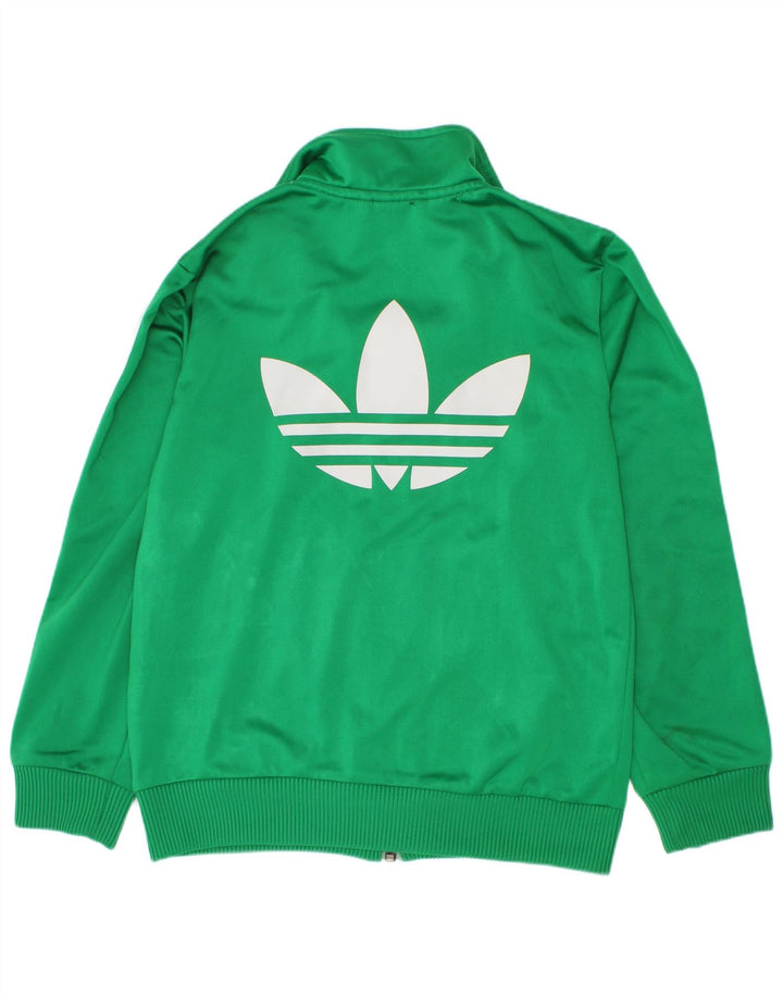 Adidas Jungen Grafik-Trainingsanzug-Top-Jacke, 7–8 Jahre, grünes Polyester