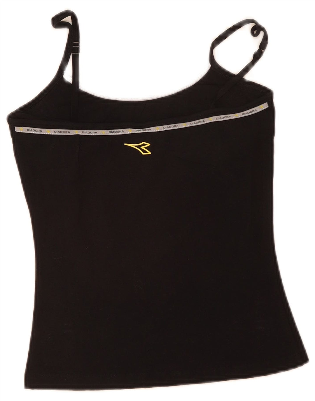 Diadora Damen Cami Top US 2 XS Schwarze Baumwolle