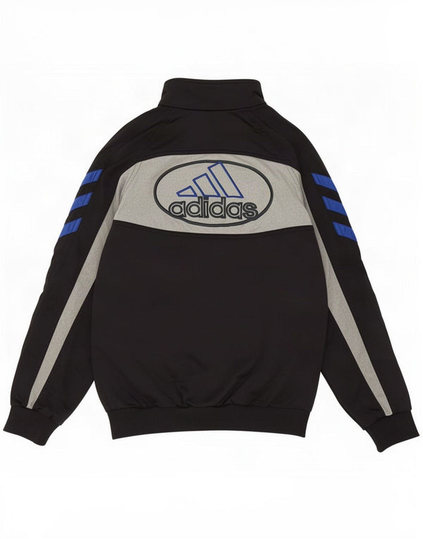 Adidas Jungen Grafik-Trainingsanzug-Top-Jacke, 11–12 Jahre, schwarzes Farbblockdesign