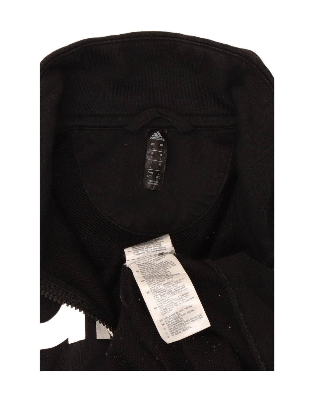 ADIDAS Herren-Trainingsanzug mit grafischem Oberteil, große schwarze Baumwolle