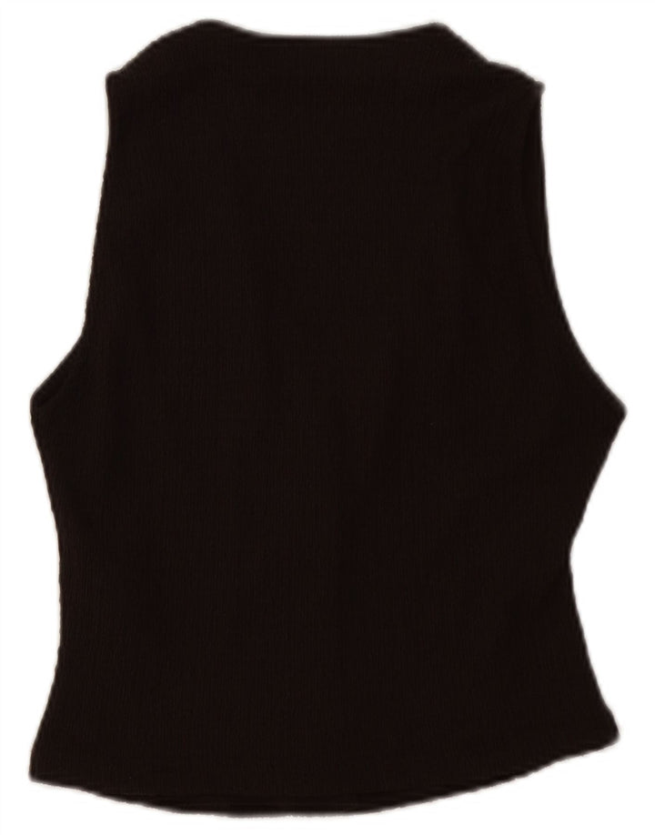 ZARA Damen Weste UK 8 Small Braun Polyester