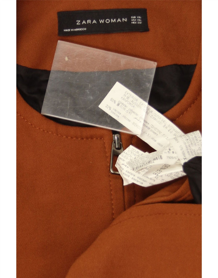 Zara Damen Mantel UK 18 XL Braun Polyester