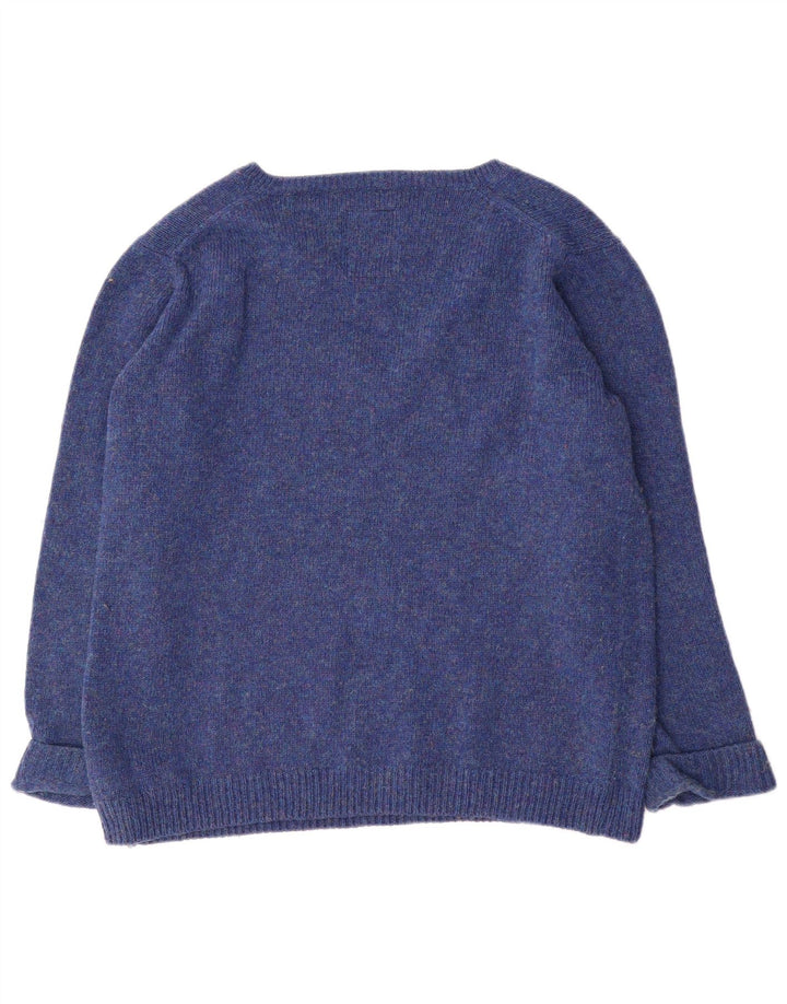 G-Star Damen-Pullover mit V-Ausschnitt, Gr. 14, Mittelblau meliert