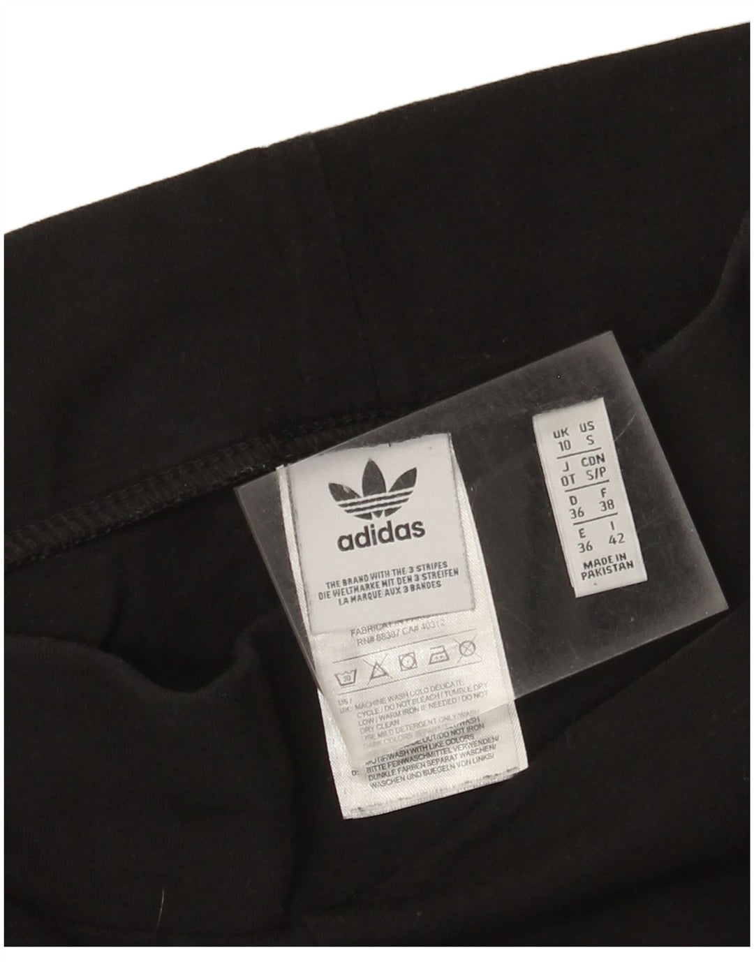 Adidas Damen Leggings UK 10 Small Schwarz Baumwolle
