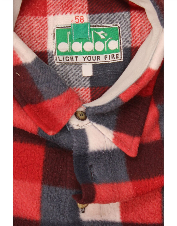 Diadora Herren Fleece-Hemd IT 58 2XL Rot kariert