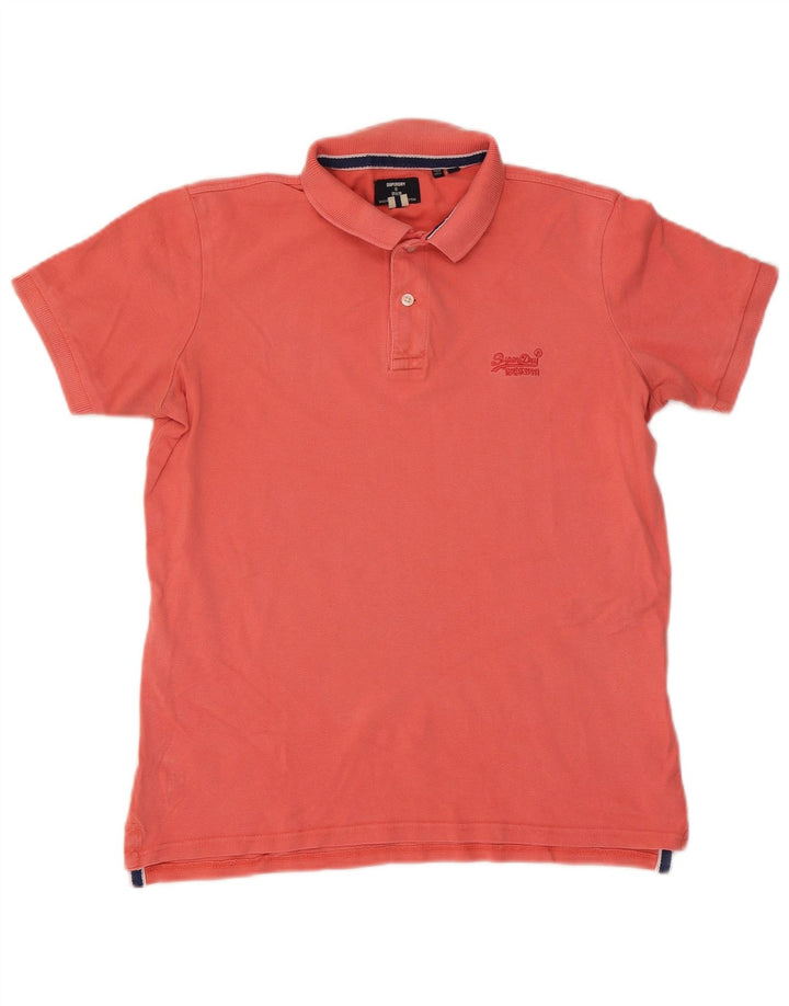 Superdry Herren-Poloshirt aus mittelrosa Baumwolle