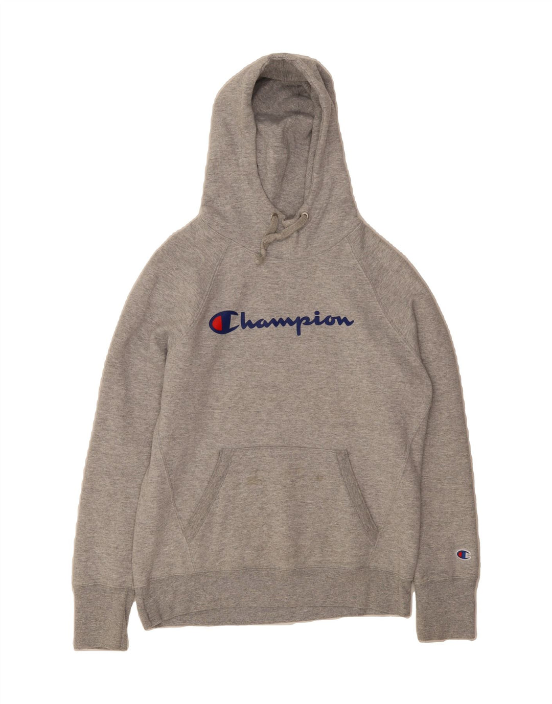 CHAMPION Mens Graphic Hoodie Jumper Small Grey Cotton Vintage Champion and Second-Hand Champion from Messina Hembry 