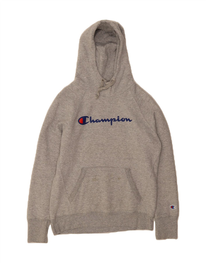 CHAMPION Mens Graphic Hoodie Jumper Small Grey Cotton Vintage Champion and Second-Hand Champion from Messina Hembry 