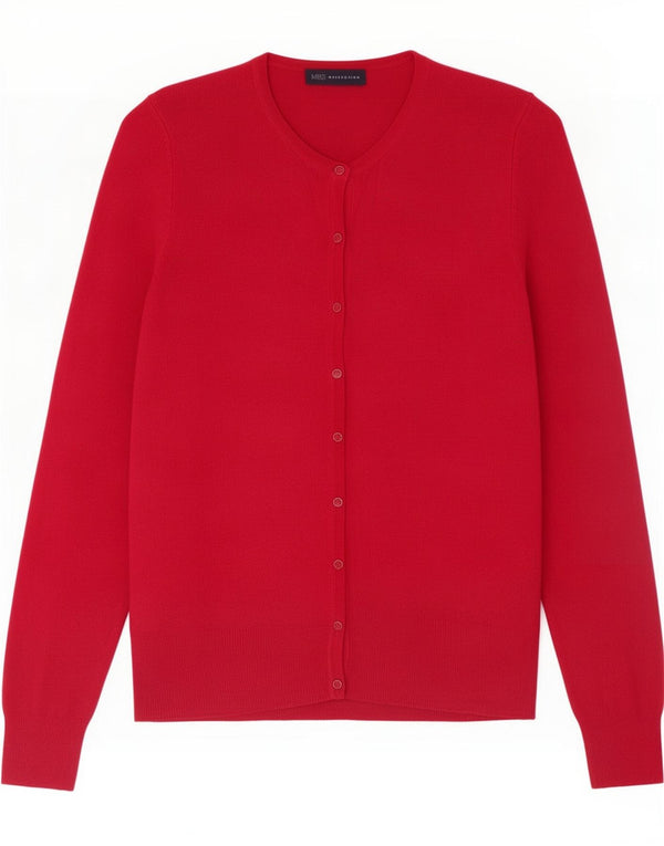 Marks & Spencer Damen Strickjacke Pullover UK 14 Große rote Viskose