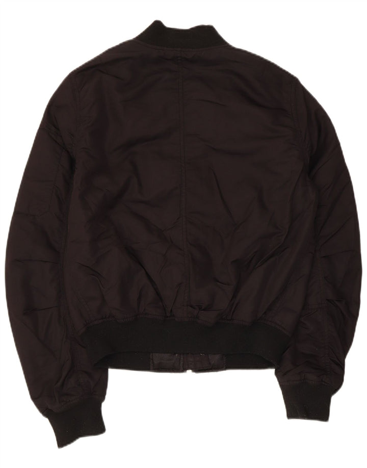 Topshop Damen Übergroße Bomberjacke UK 6 XS Schwarz Polyester