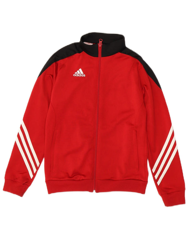 Adidas Jungen-Trainingsanzug-Top-Jacke, 9–10 Jahre, Mittelrot, Farbblock-Sport