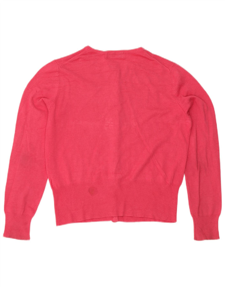Marks & Spencer Damen Crop Cardigan Pullover UK 14 Mittelrosa Viskose