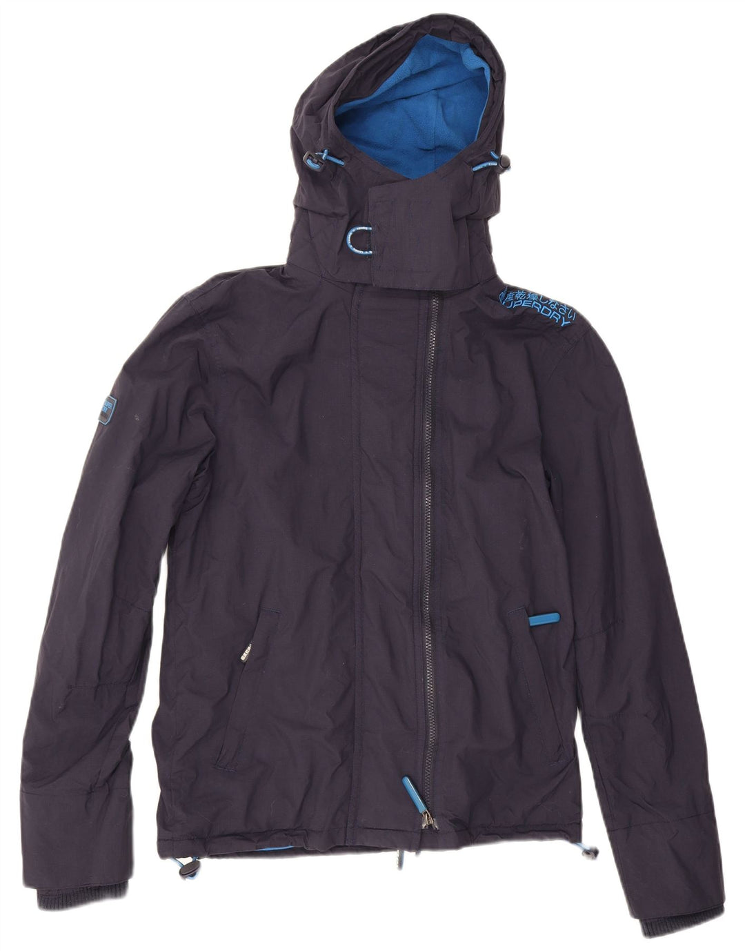 Superdry Herren-Windbreakerjacke mit Kapuze, UK 34, XS, Marineblau, Polyester