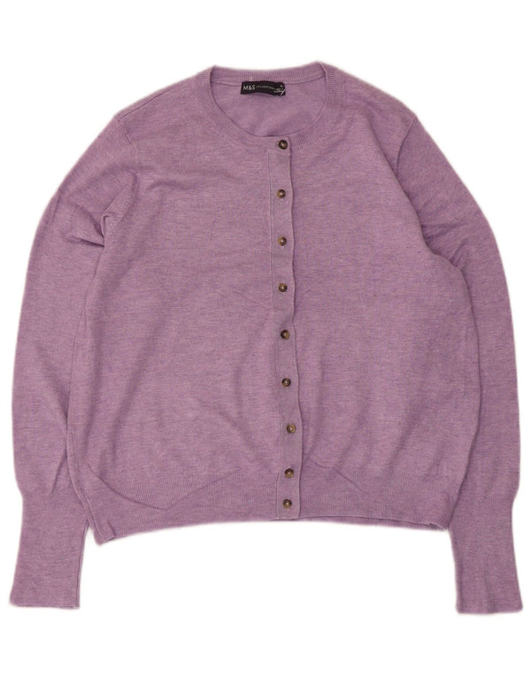 Marks & Spencer Damen-Cardigan-Pullover UK 16 Large Lila Viskose