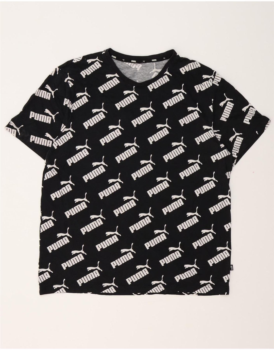 PUMA Herren Grafik T-Shirt Top Medium Schwarz Baumwolle