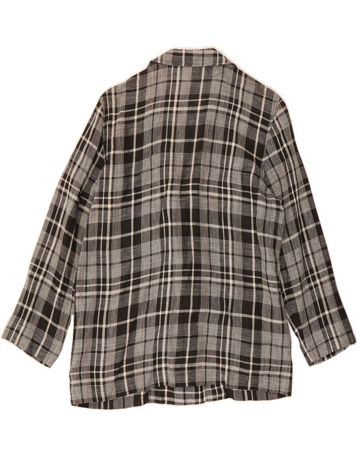 CLIO Womens Double Breasted Blazer Jacket IT 46 Large Black Check Vintage Clio and Second-Hand Clio from Messina Hembry 