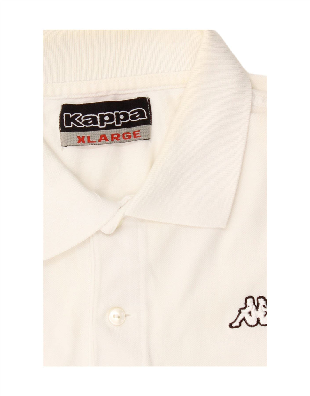 KAPPA Mens Polo Shirt XL White Cotton Vintage Kappa and Second-Hand Kappa from Messina Hembry 