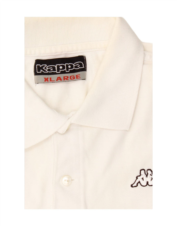 KAPPA Mens Polo Shirt XL White Cotton Vintage Kappa and Second-Hand Kappa from Messina Hembry 
