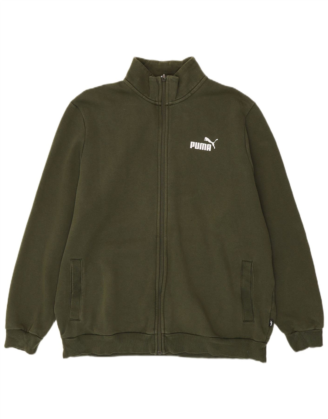 PUMA Herren Trainingsanzug Top Jacke XL Khaki Baumwolle