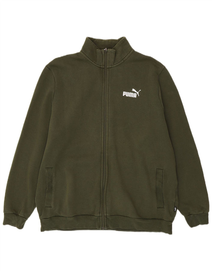 PUMA Herren Trainingsanzug Top Jacke XL Khaki Baumwolle