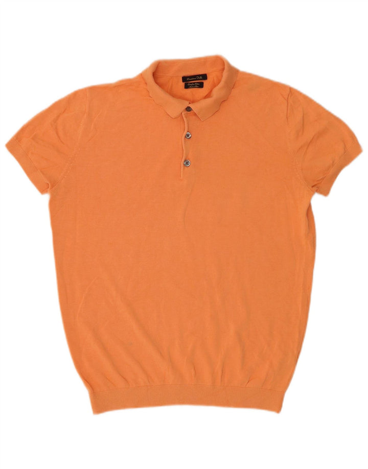 Massimo Dutti Herren Poloshirt Small Orange Baumwolle