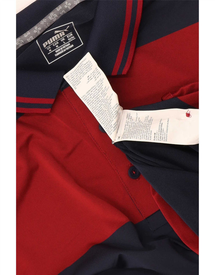 Puma Herren-Poloshirt, groß, marineblau, gestreift, Polyester