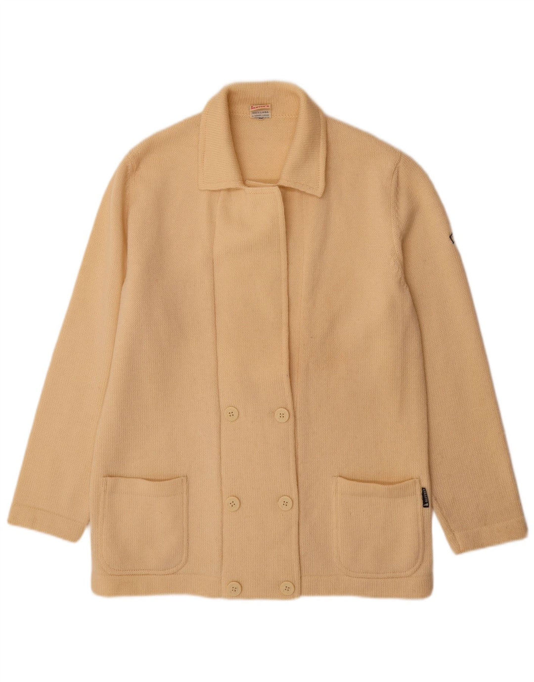 Skipper's Damen-Cardigan-Pullover IT 50 XL, gelbe Wolle