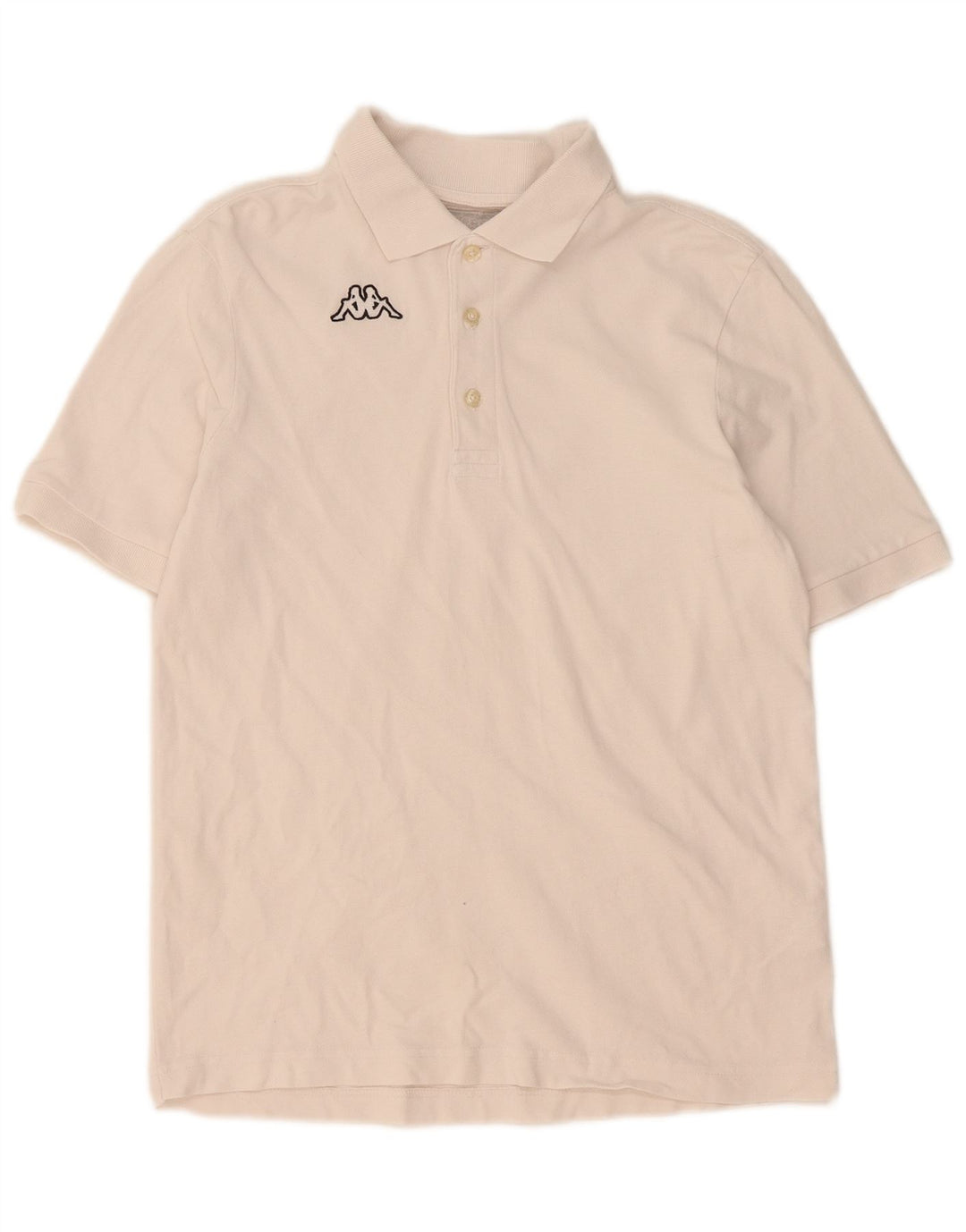 KAPPA Mens Polo Shirt Medium Off White Cotton