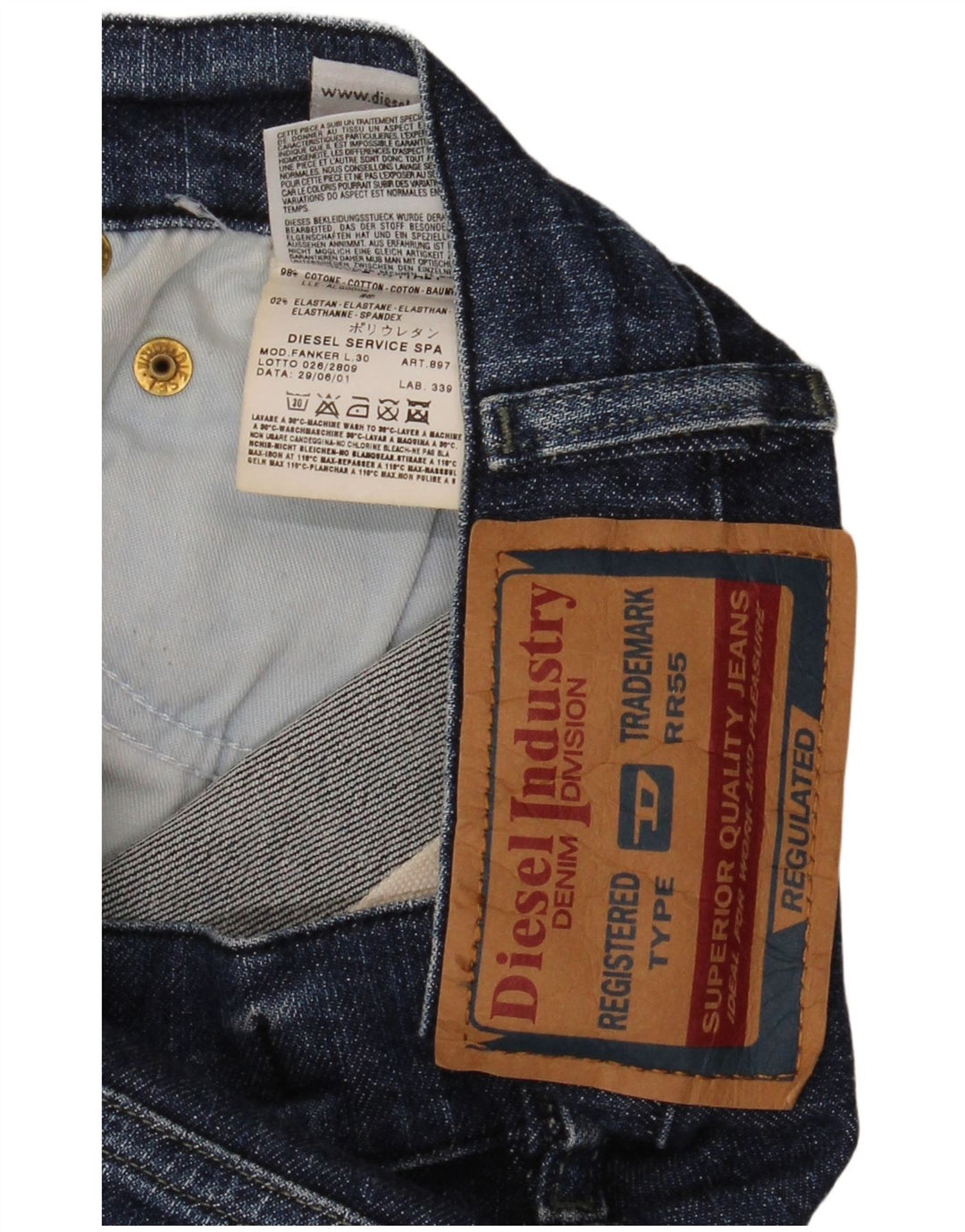 Diesel Damen Bootcut Jeans W27 L30 Blaue Baumwolle