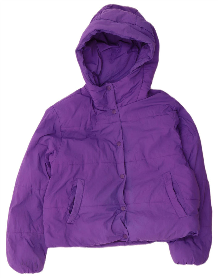 Wattierte Jacke mit Kapuze von Zara für Mädchen, 13–14 Jahre, lila, Polyester
