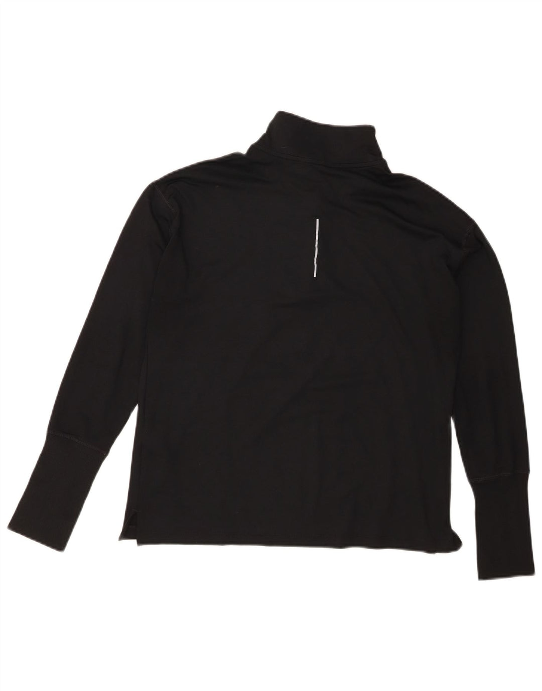 NIKE Womens Dri Fit Zip Neck Pullover Tracksuit Top UK 14 Medium Black