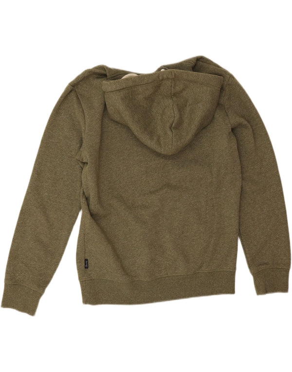 Superdry Herren-Pullover mit grafischem Kapuzenpullover, mittelkhakifarbene gesprenkelte Baumwolle
