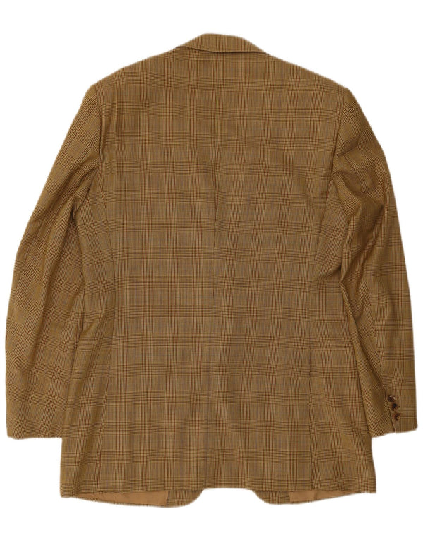 Gieves & Hawkes Herren-Blazer mit 2 Knöpfen, UK 42, XL, braune Wolle mit Hahnentrittmuster