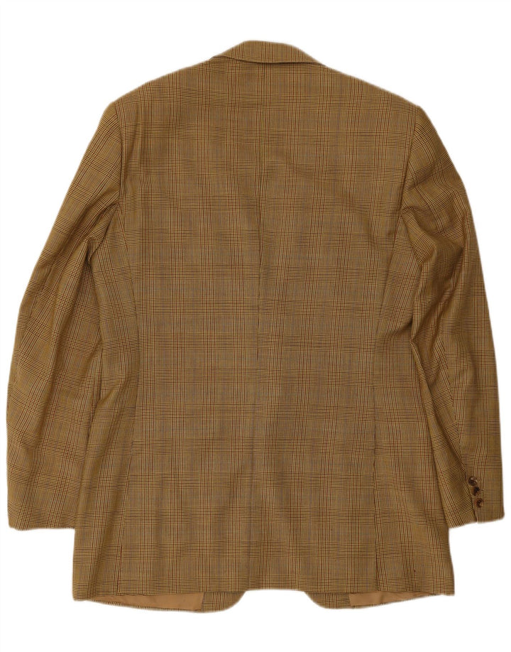 Gieves & Hawkes Herren-Blazer mit 2 Knöpfen, UK 42, XL, braune Wolle mit Hahnentrittmuster