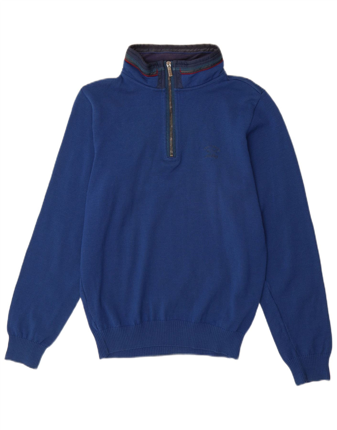 PAUL & SHARK Herren Yachting Pullover mit Reißverschluss am Hals Mittelblaue Schurwolle