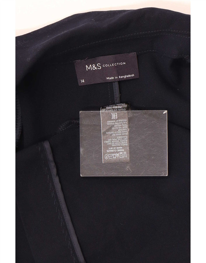 Marks & Spencer Offene Damen-Blazerjacke mit 3/4-Ärmeln, UK-Gr. 14, mittleres Marineblau