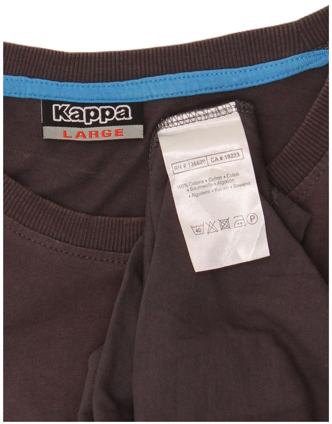 KAPPA Herren-T-Shirt mit Grafik, groß, braune Baumwolle